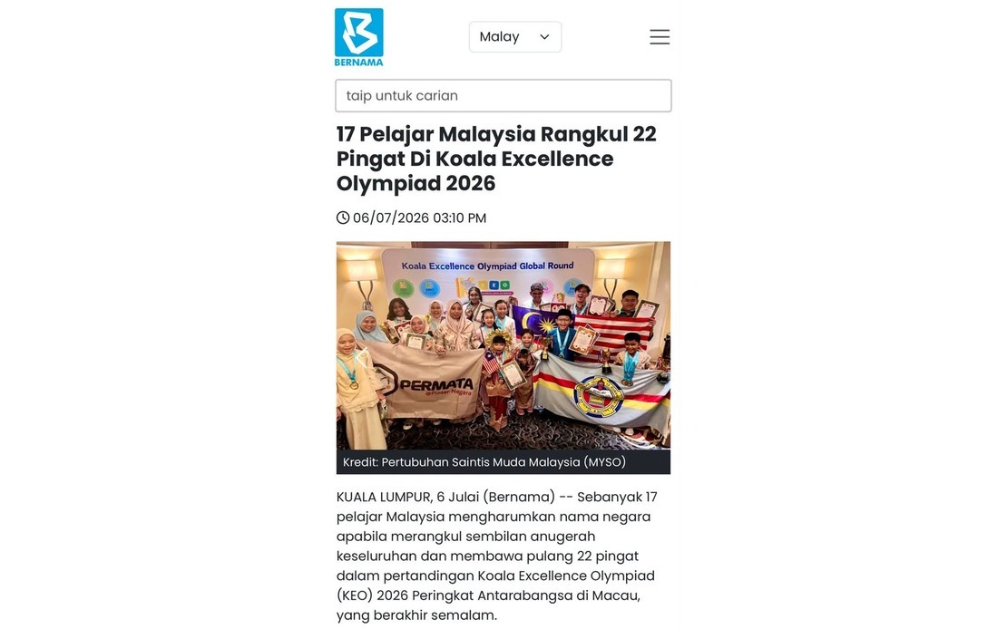 PM Anwar Congratulates 17 Malaysian Students On Winning 22 Medals At KEO 2026