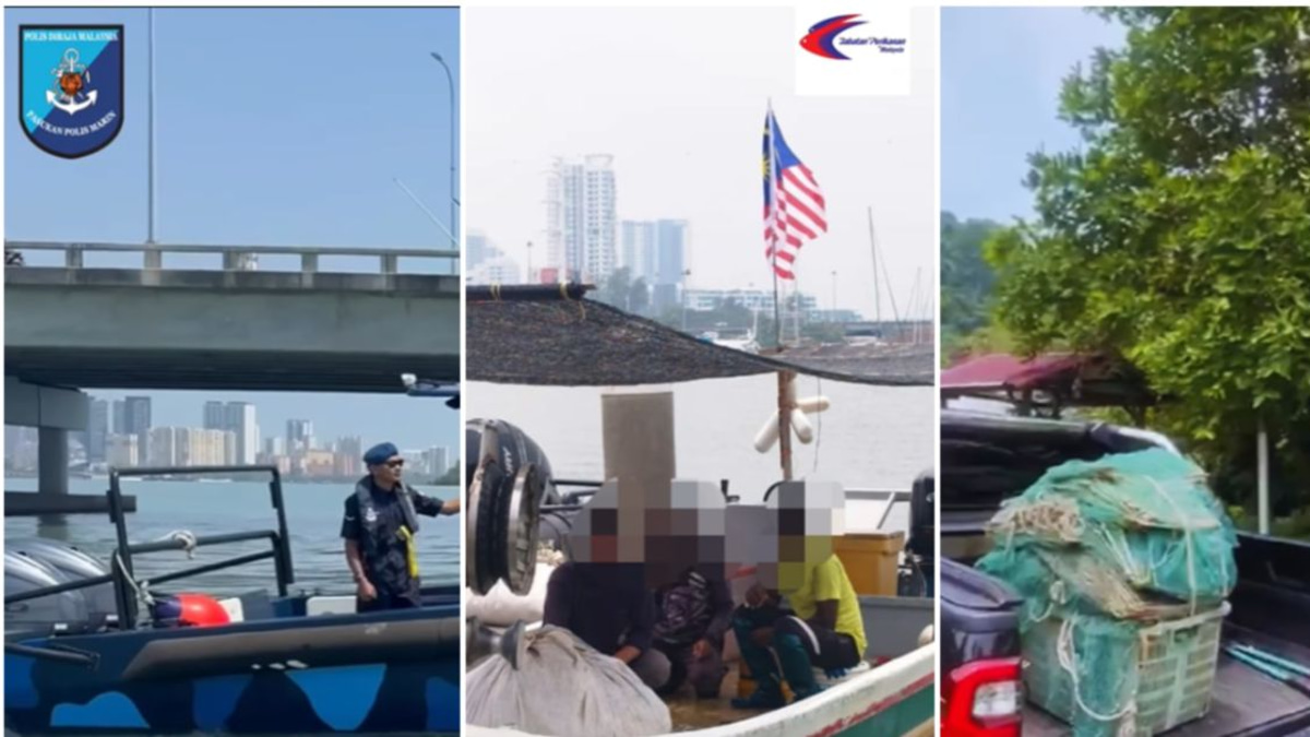 Three arrested as authorities seize RM75,360 in illegal fishing equipment off Penang coast