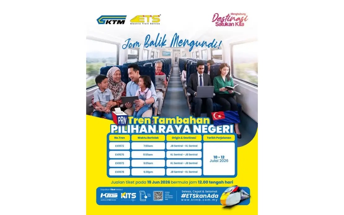 KTMB Lays on Extra ETS Services as Johor Voters Head to Polls