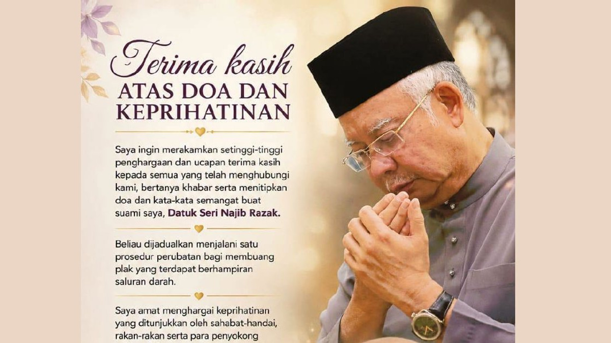 Rosmah appeals for public prayers as Najib prepares for cardiac intervention