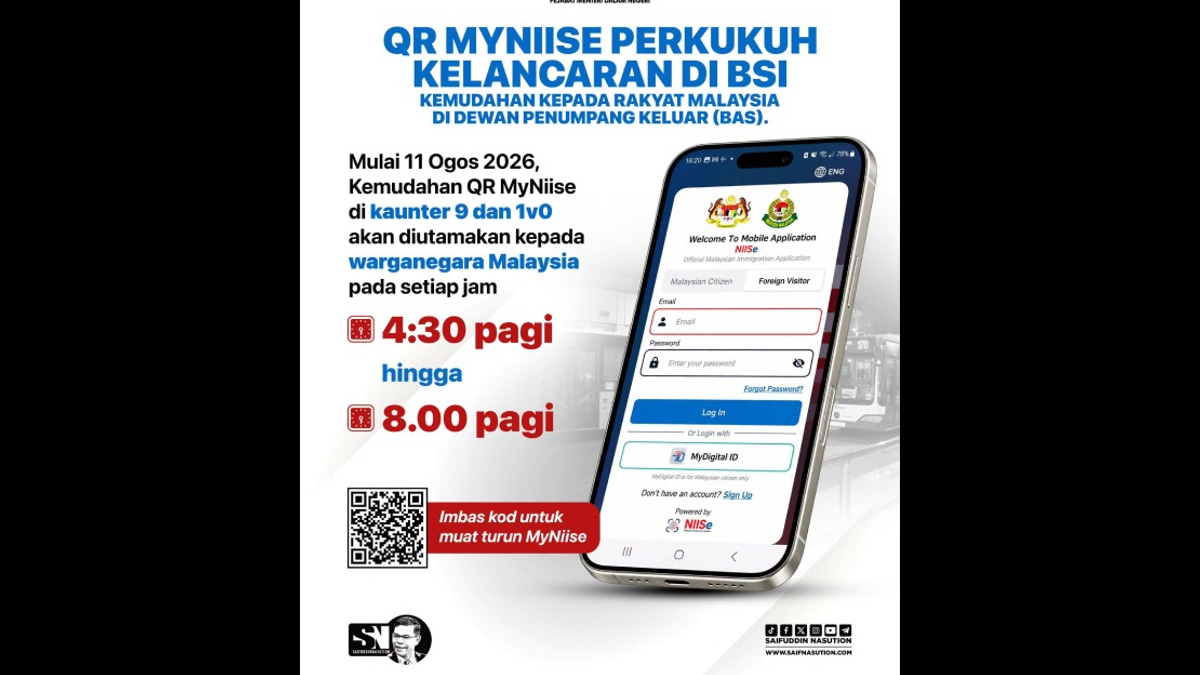 MyNIISe QR Users To Get Priority Immigration Clearance At BSI, Says Saifuddin