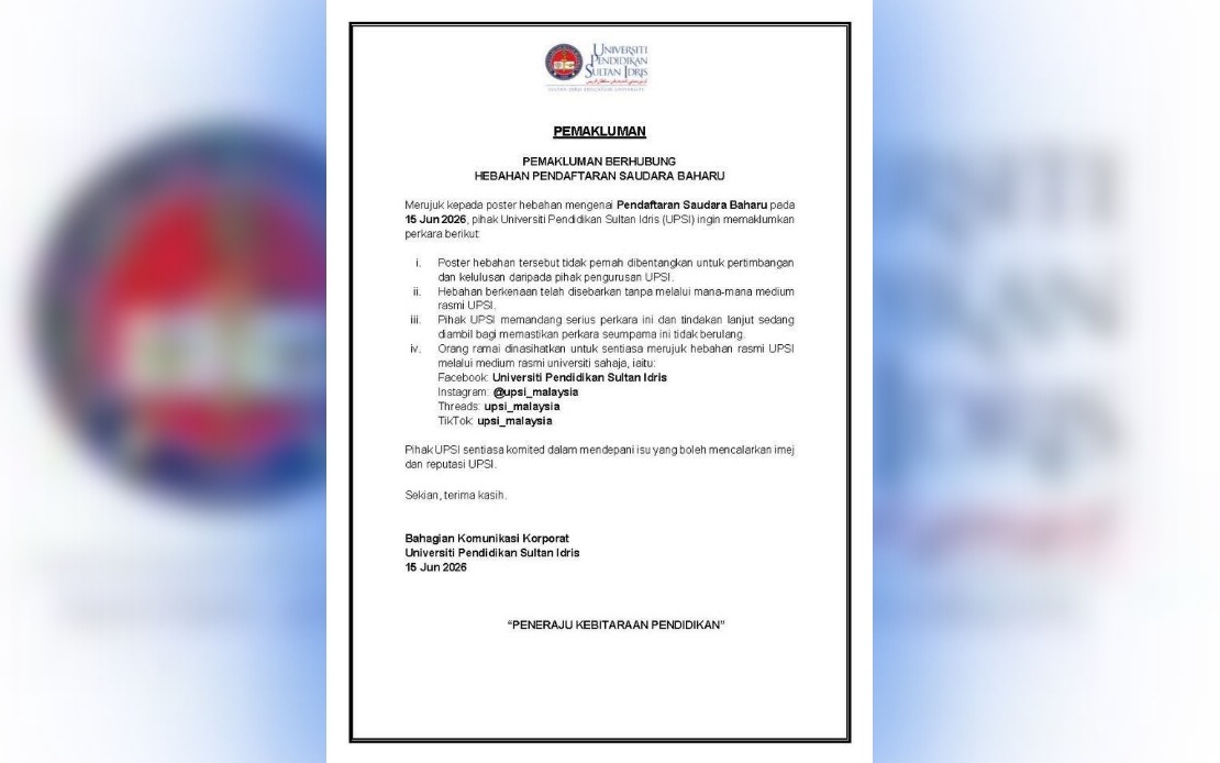 UPSI Distances Itself From Viral 'Mualaf Registration' Poster