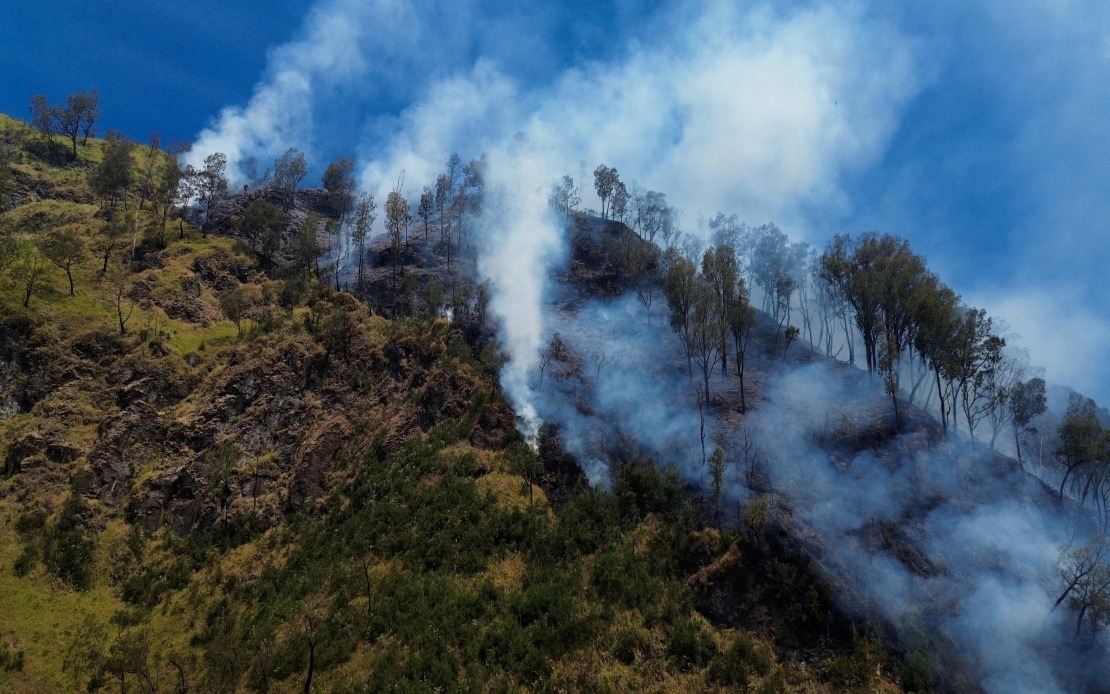 Indonesia Shuts Mount Bromo to Visitors Amid Spreading Wildfire in East Java