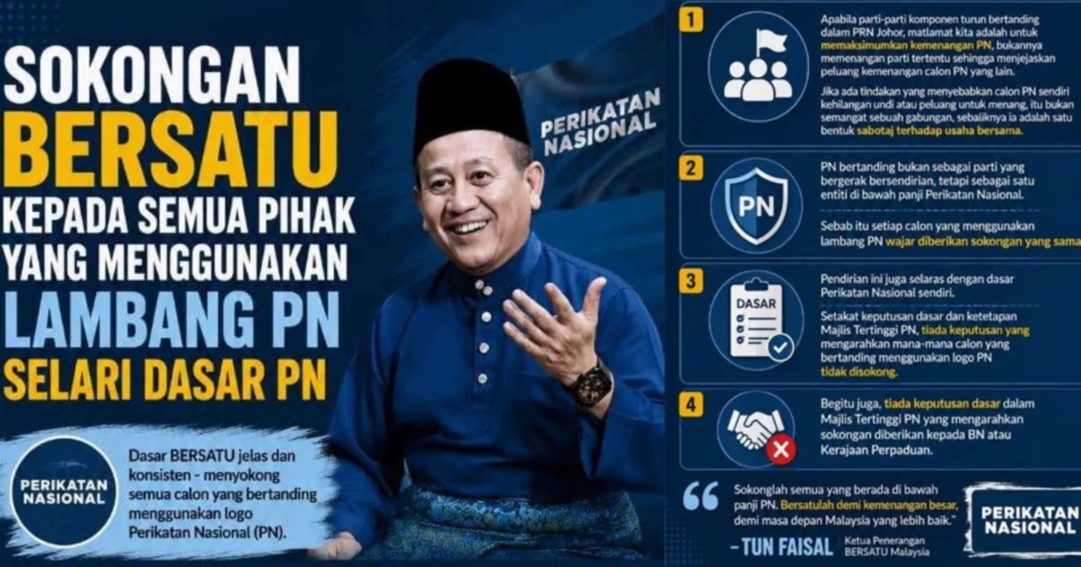 Bersatu accuses defectors of sabotaging Perikatan Nasional bid in Johor polls