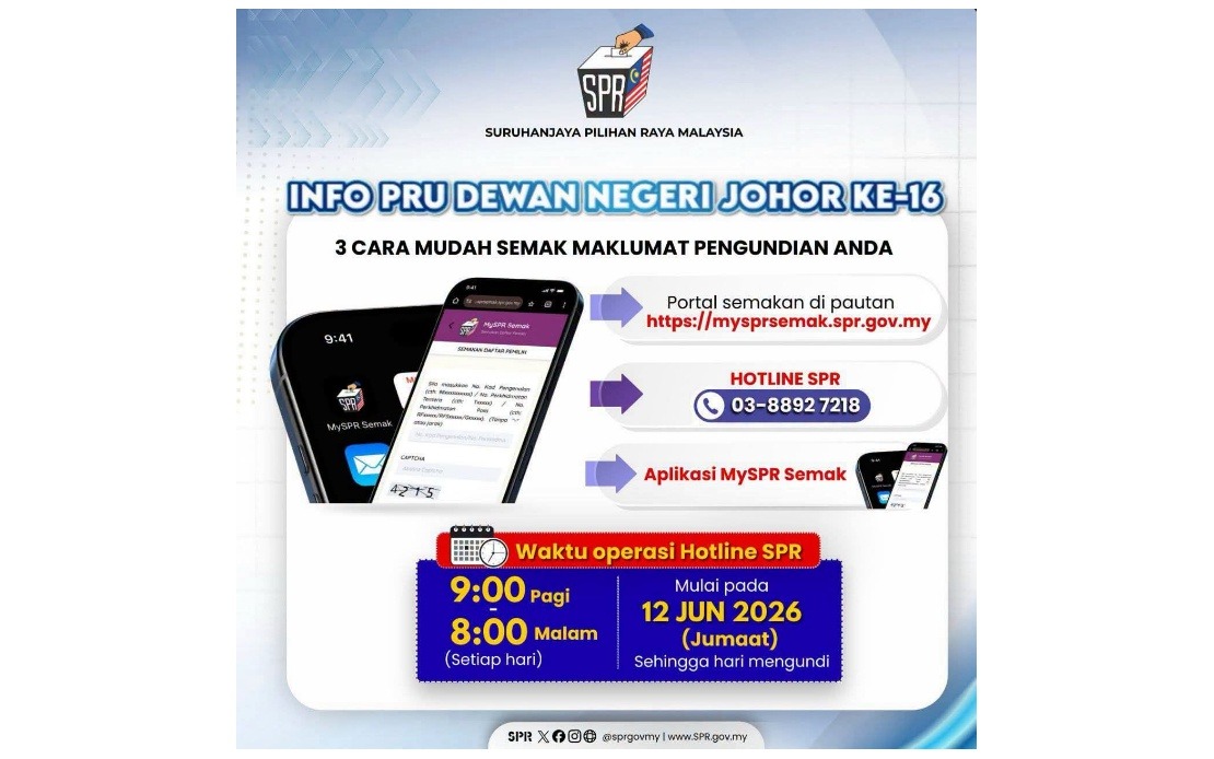EC Urges Johor Voters to Verify Polling Stations Before Saturday Election