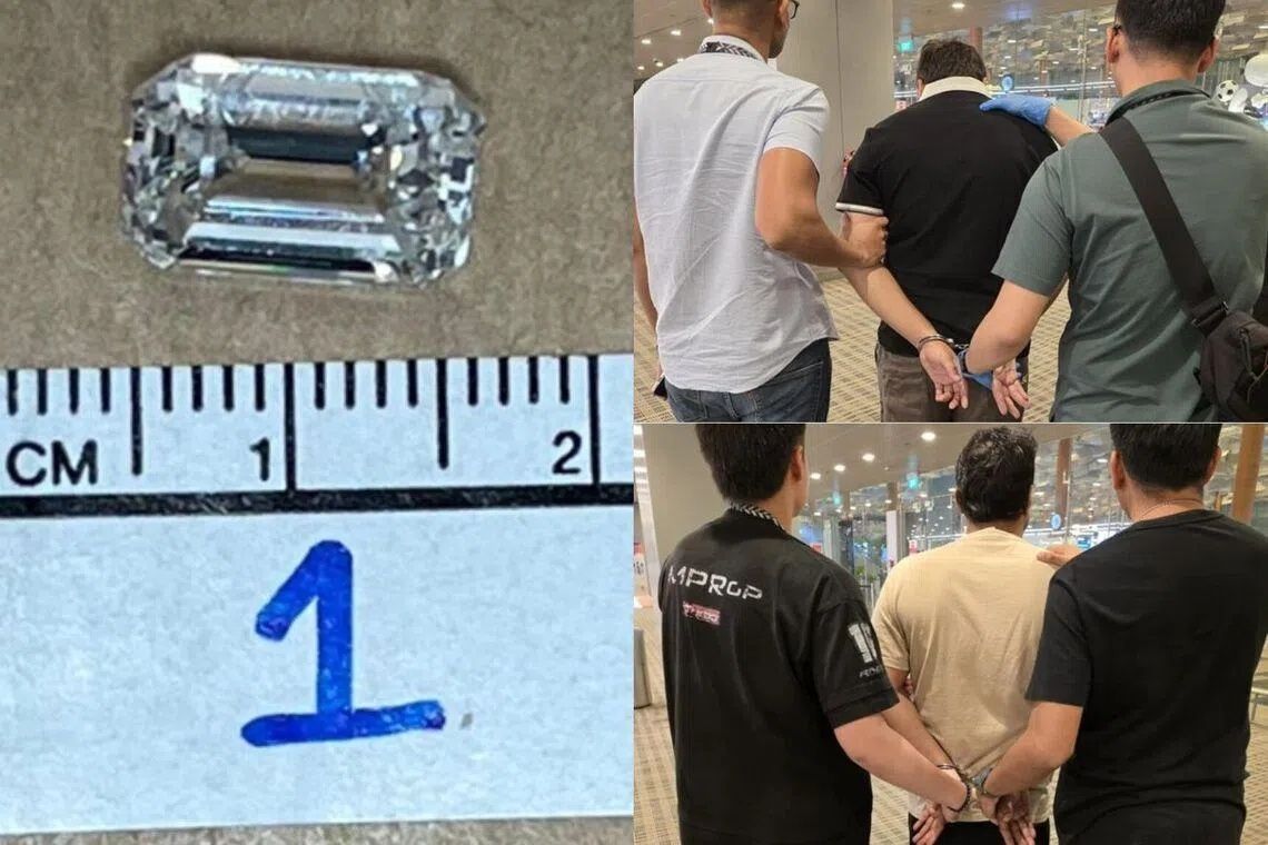 Two men nabbed for S$235,000 diamond heist at Singapore jewellery store