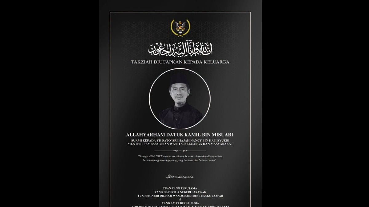 Sarawak Governor Extends Condolences to Nancy Shukri Following Husband's Death