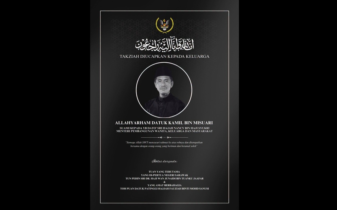 Sarawak Governor Extends Condolences to Nancy Shukri Following Husband's Death