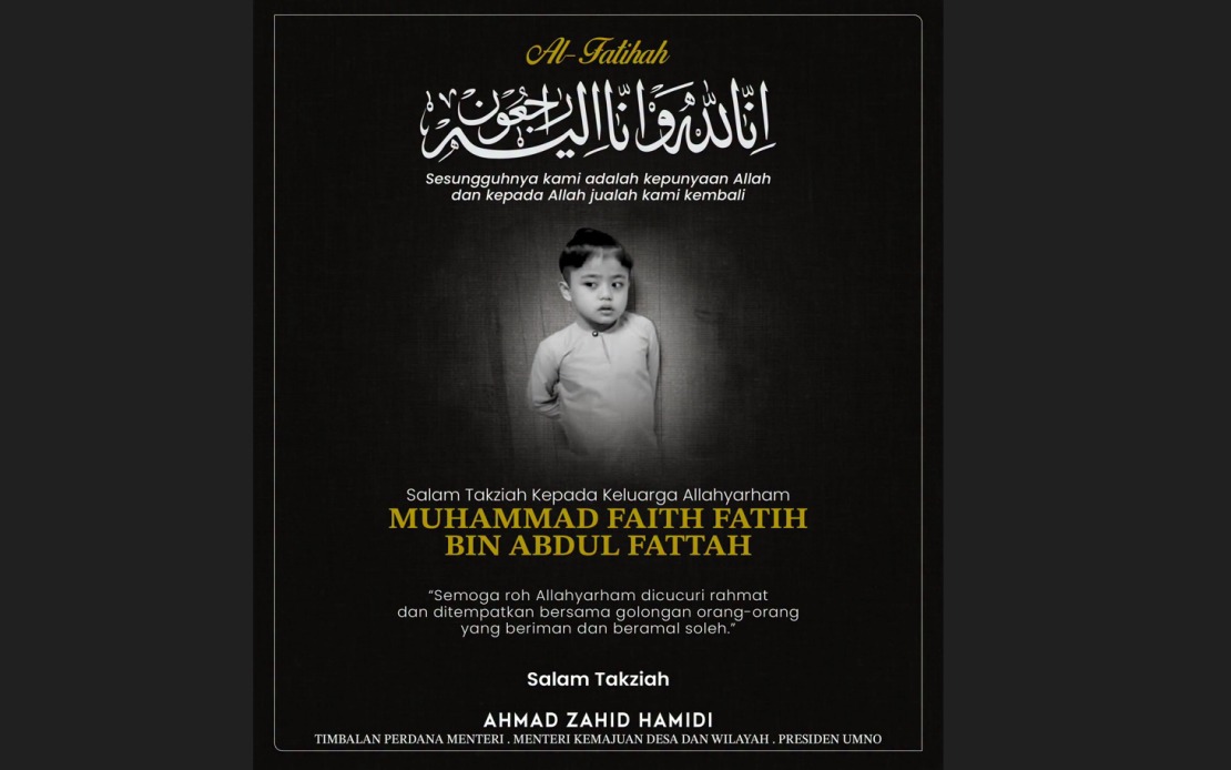 DPM Zahid Offers Condolences Following Death of Six-Year-Old Boy With Autism