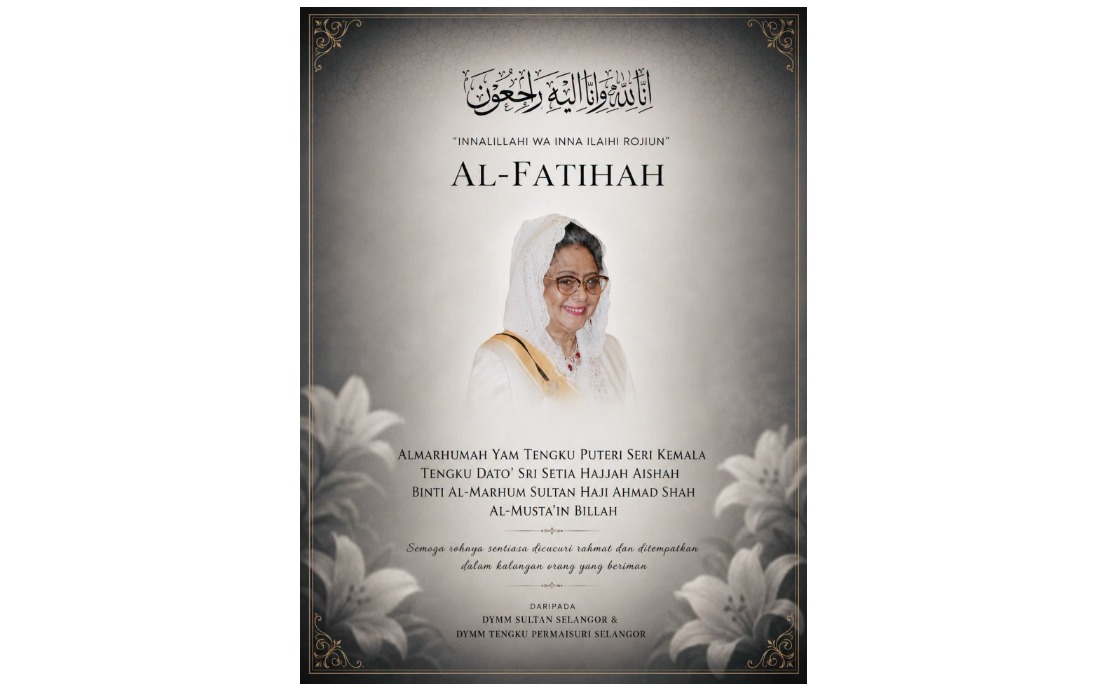 Selangor Sultan Extends Condolences to Pahang Ruler Following Sister's Death