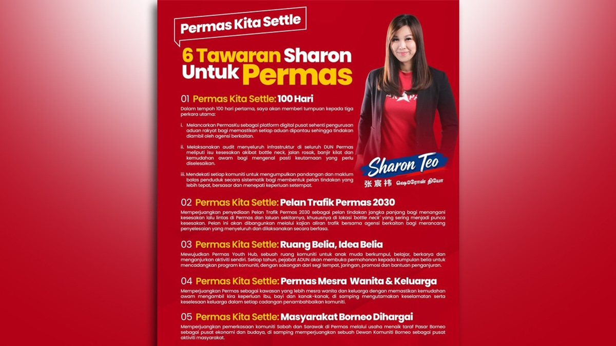 Sharon Teo Unveils Six-Point Plan to Win Permas Seat in Johor Election