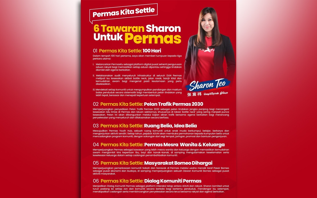 Sharon Teo Unveils Six-Point Plan to Win Permas Seat in Johor Election