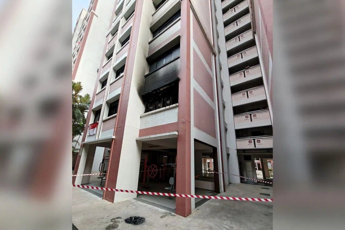 Elderly man hospitalised after bedroom fire in Singapore HDB block