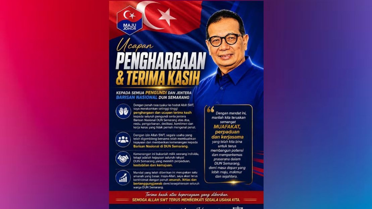 Samsolbari Jamali Secures Historic Sixth Term in Semarang as BN Dominates Johor Election