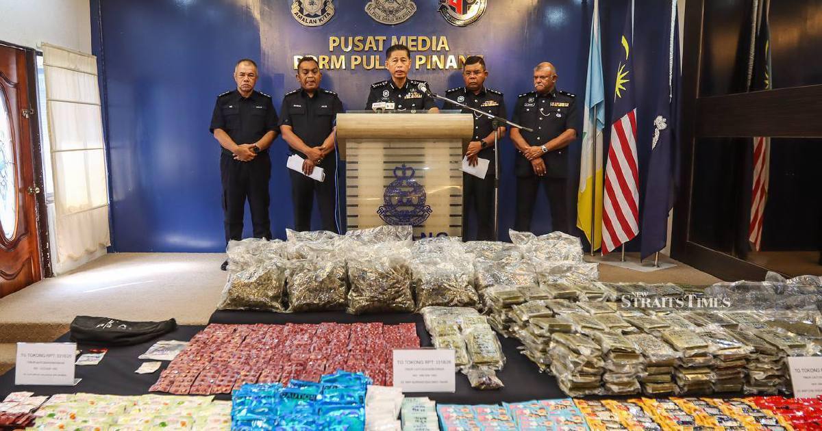 Penang Police Dismantle Three Drug Networks, Arrest Seven and Seize RM3.2 Million in Drugs