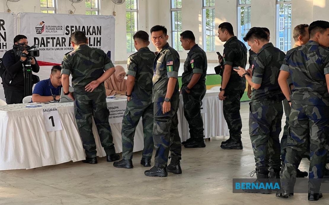 Security Force Personnel Cast Early Votes in Johor Election