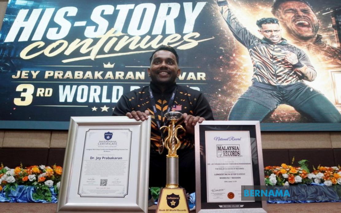 Dr Kjey Sets Third World Record in 18-Hour Fitness Challenge, Honouring Late Father