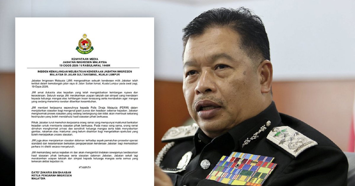 Immigration Department to launch internal investigation following fatal Jalan Sultan Ismail crash