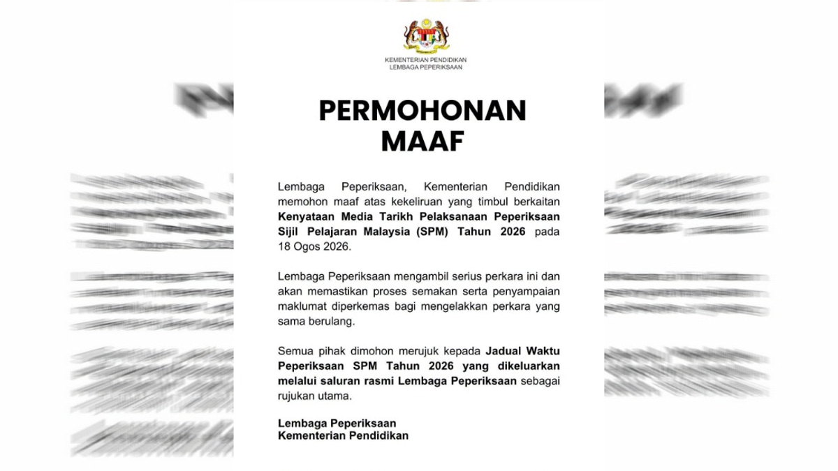 Education Ministry's Exam Board Clarifies SPM 2026 Schedule After Press Release Error