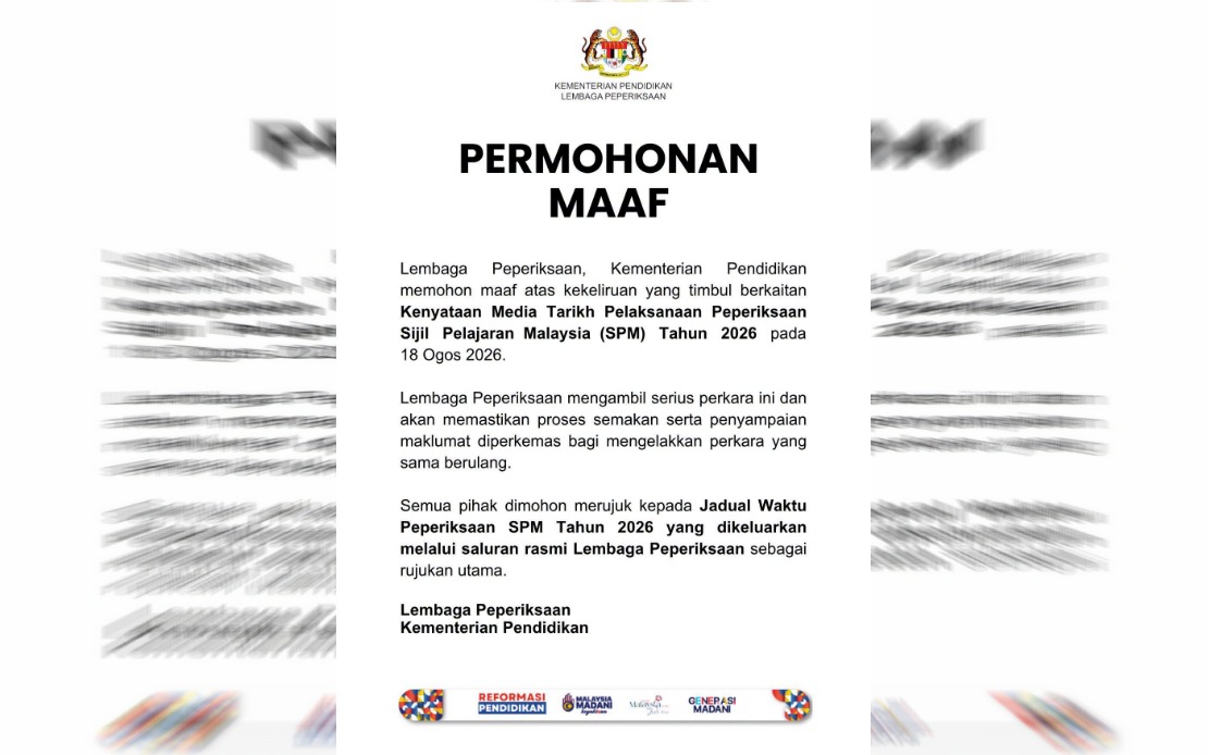 Education Ministry's Exam Board Clarifies SPM 2026 Schedule After Press Release Error