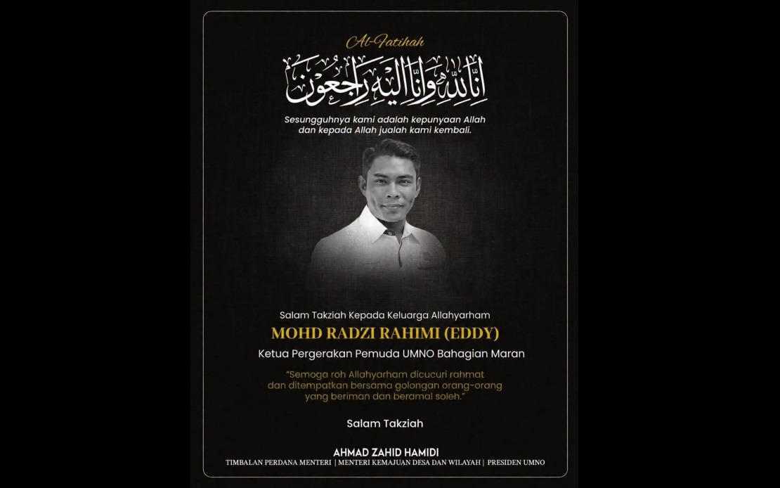 Mohd Radzi's Death a Profound Loss to UMNO, Says Ahmad Zahid