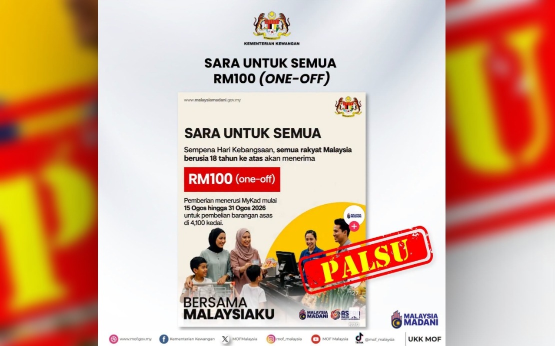 Ministry of Finance Dismisses False Claims of RM100 National Day Payment